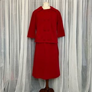 60’s Vintage Toni Todd Red Skirt Set